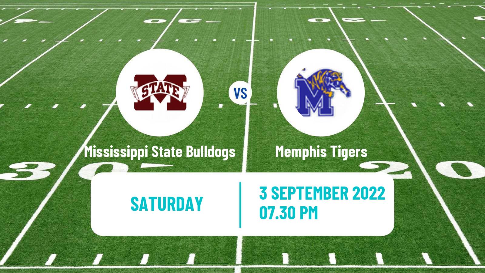 American football NCAA College Football Mississippi State Bulldogs - Memphis Tigers