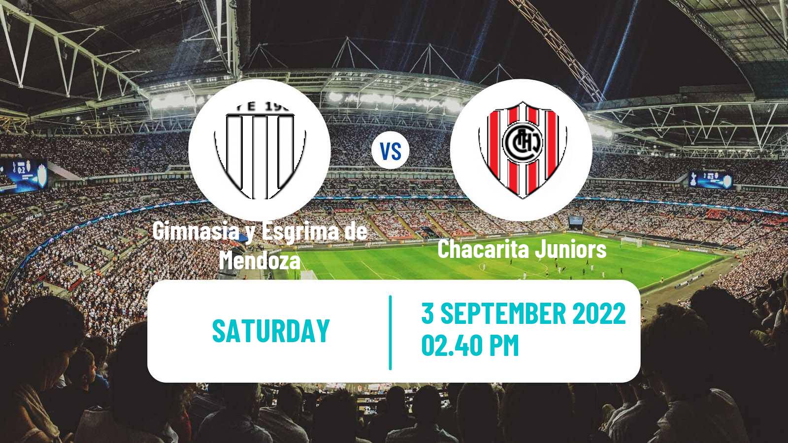 Soccer Argentinian Primera Nacional Gimnasia y Esgrima de Mendoza - Chacarita Juniors