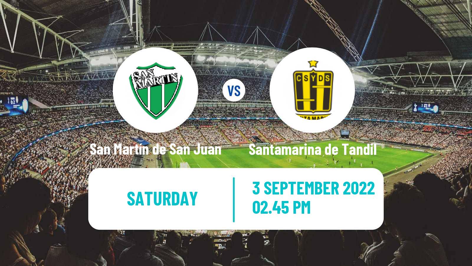 Soccer Argentinian Primera Nacional San Martín de San Juan - Santamarina de Tandil