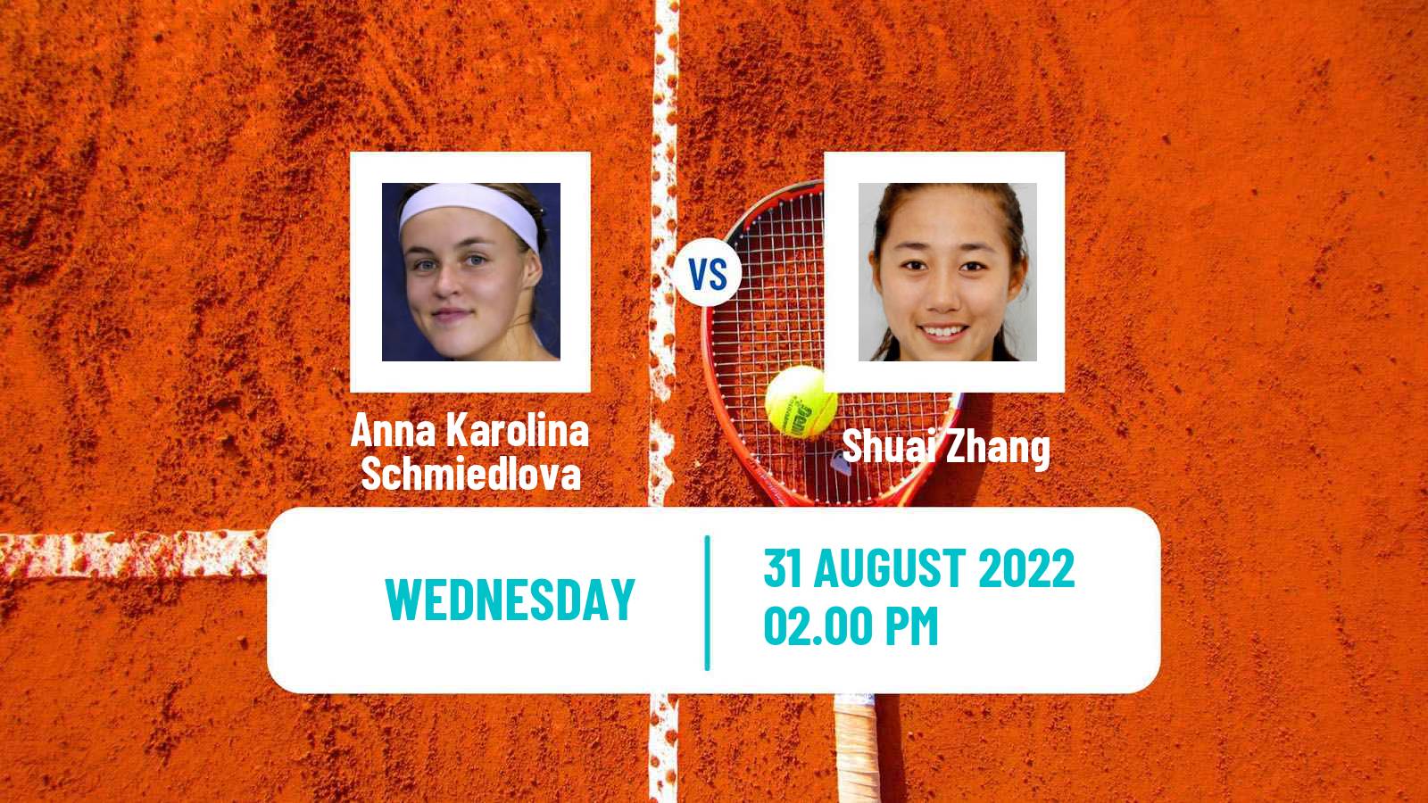 Tennis WTA US Open Anna Karolina Schmiedlova - Shuai Zhang