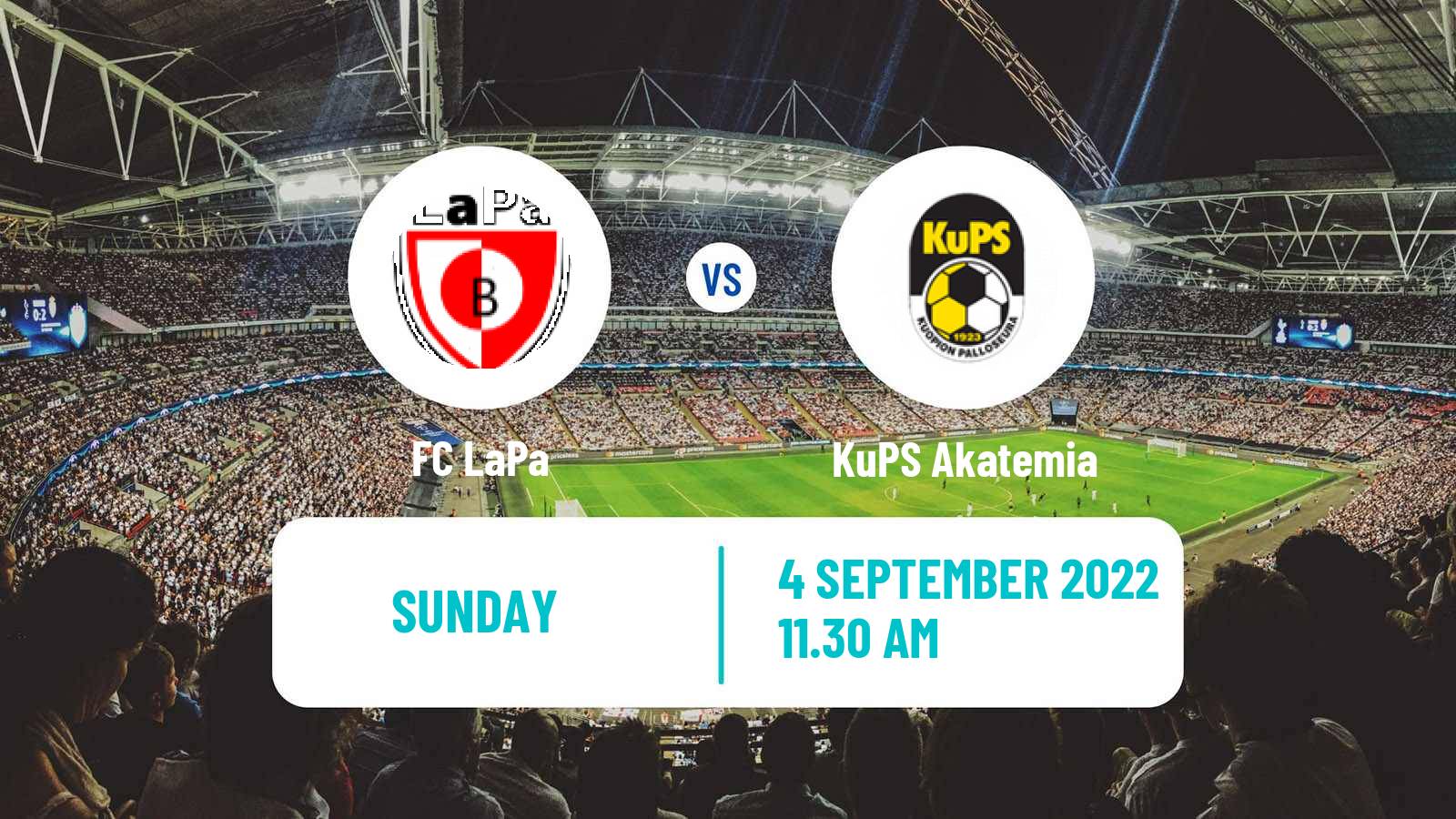 Soccer Finnish Kakkonen Group A LaPa - KuPS Akatemia