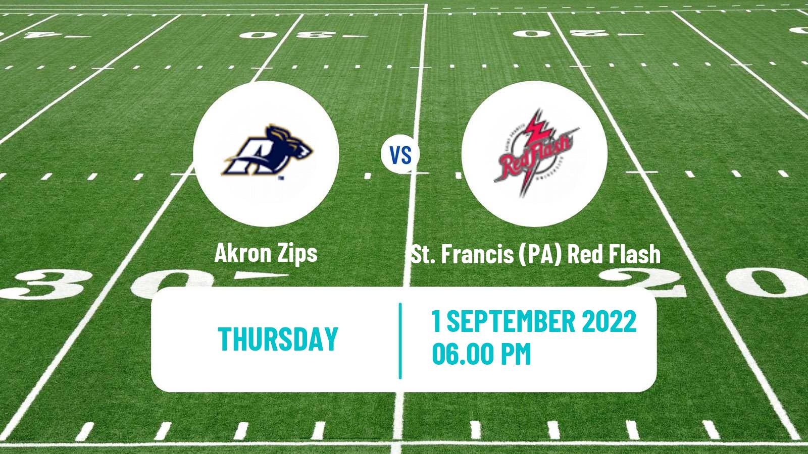 American football NCAA College Football Akron Zips - St. Francis (PA) Red Flash