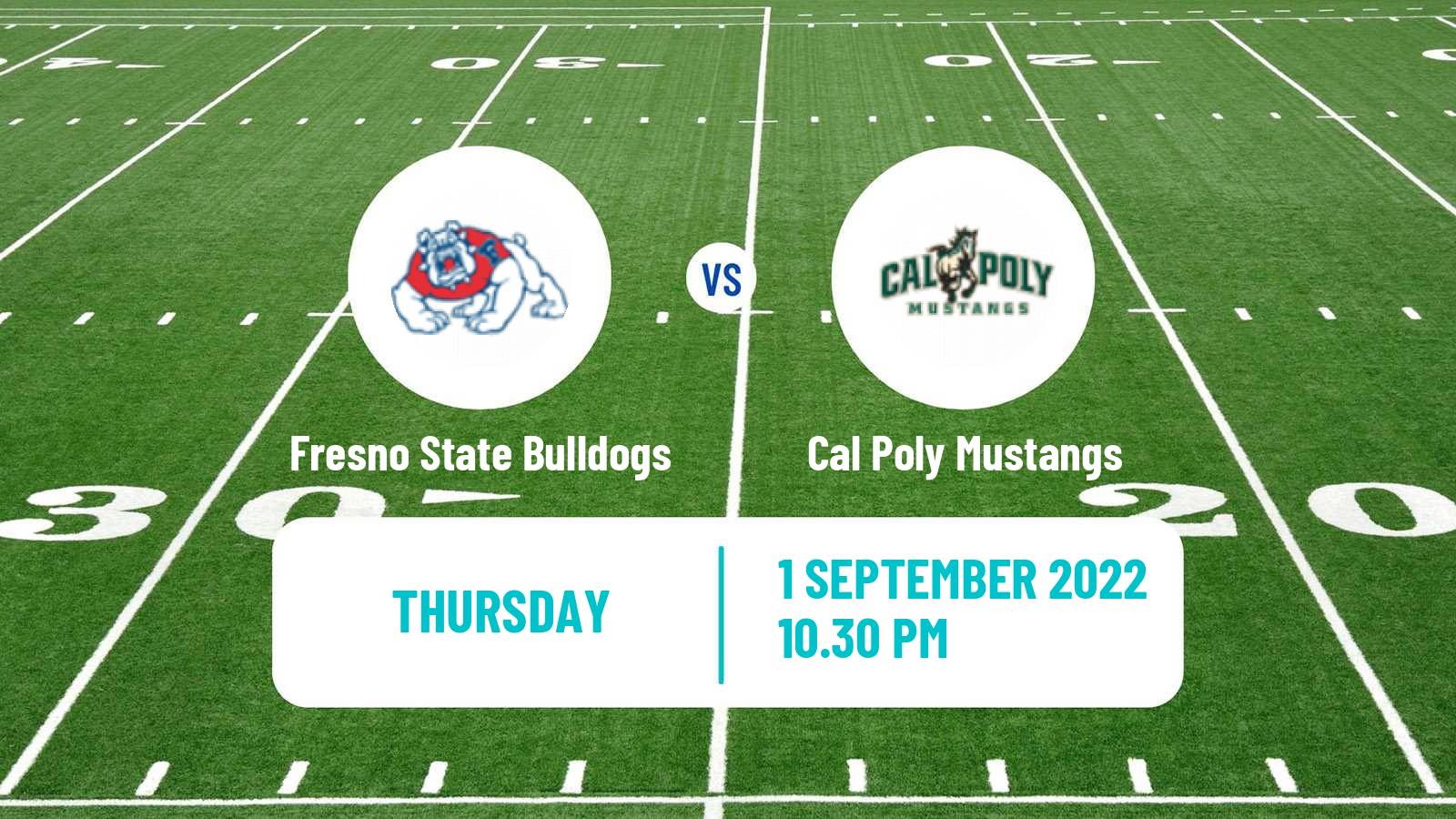 American football NCAA College Football Fresno State Bulldogs - Cal Poly Mustangs