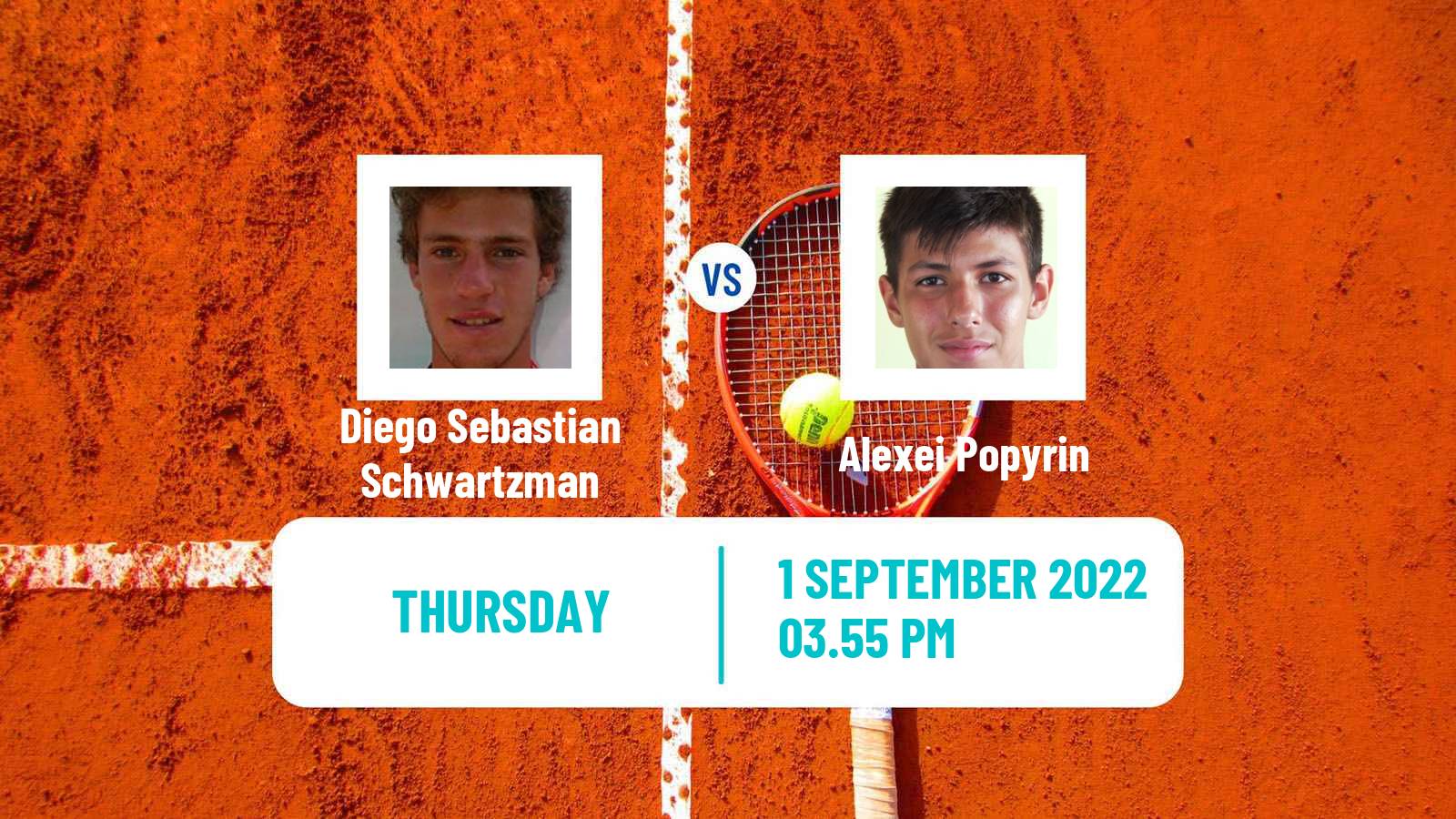 Tennis ATP US Open Diego Sebastian Schwartzman - Alexei Popyrin