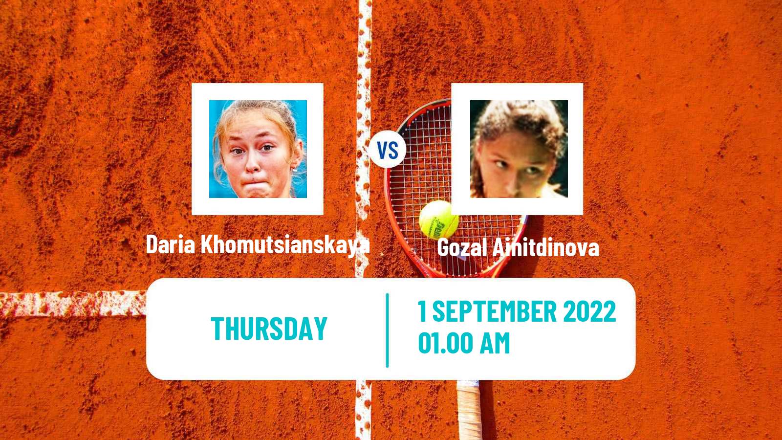 Tennis ITF Tournaments Daria Khomutsianskaya - Gozal Ainitdinova