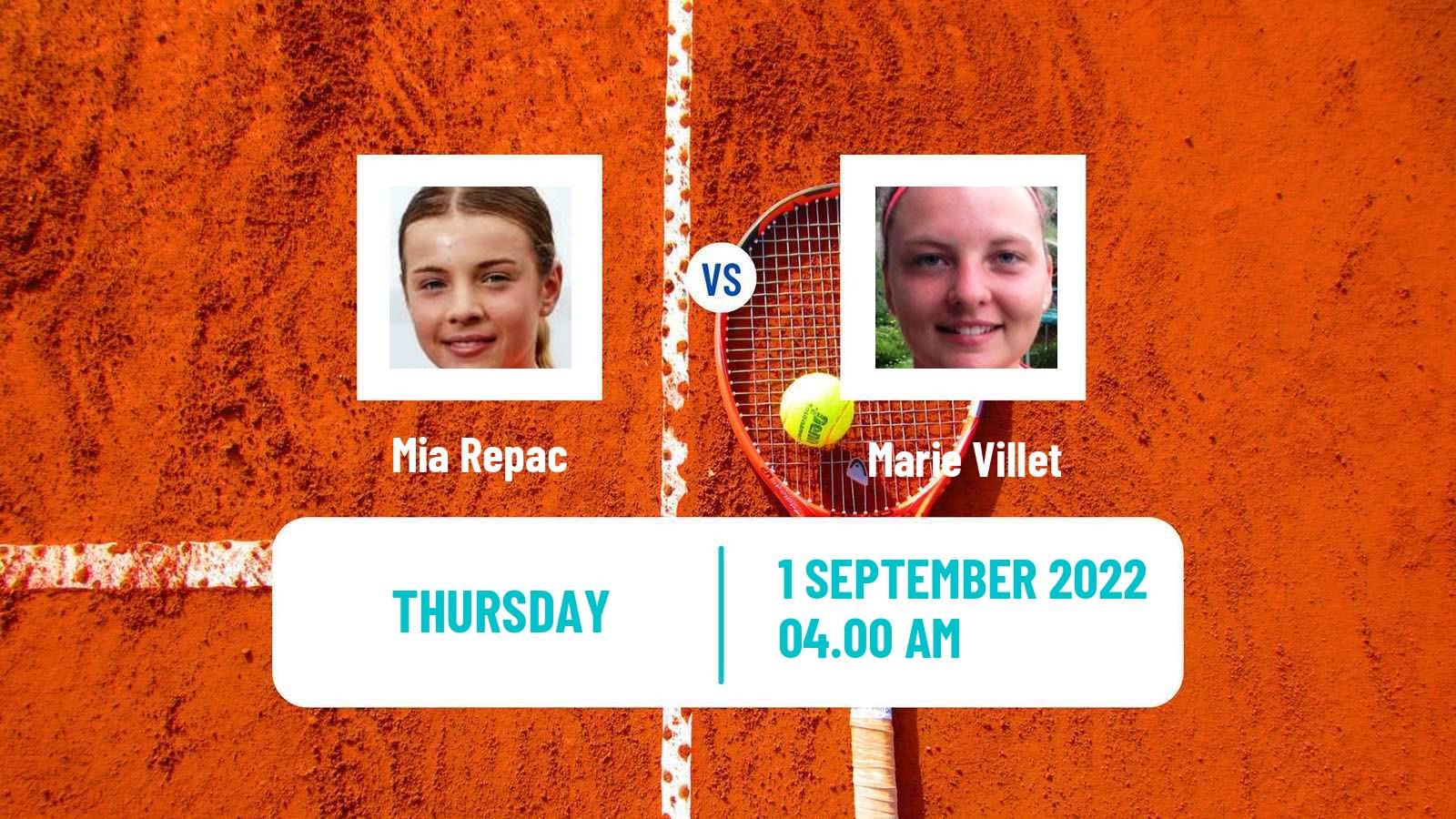Tennis ITF Tournaments Mia Repac - Marie Villet