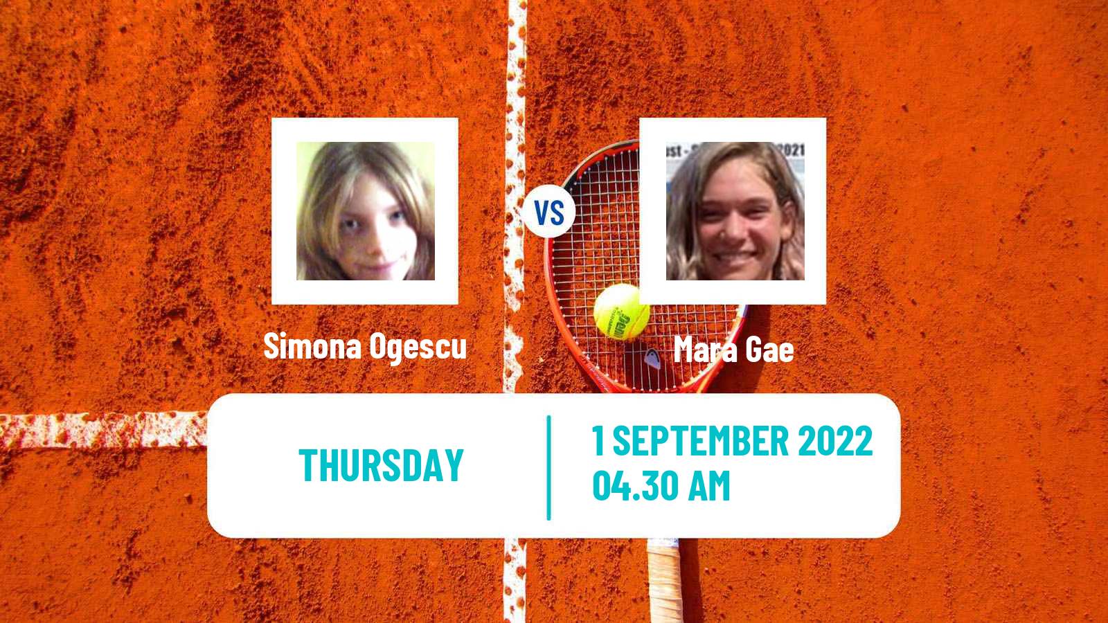 Tennis ITF Tournaments Simona Ogescu - Mara Gae