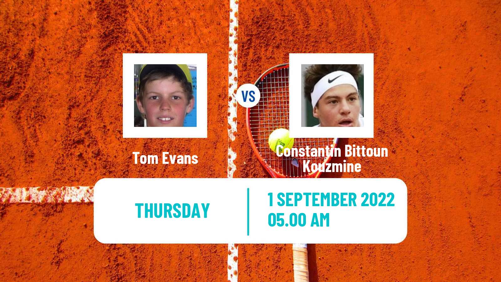 Tennis ITF Tournaments Tom Evans - Constantin Bittoun Kouzmine