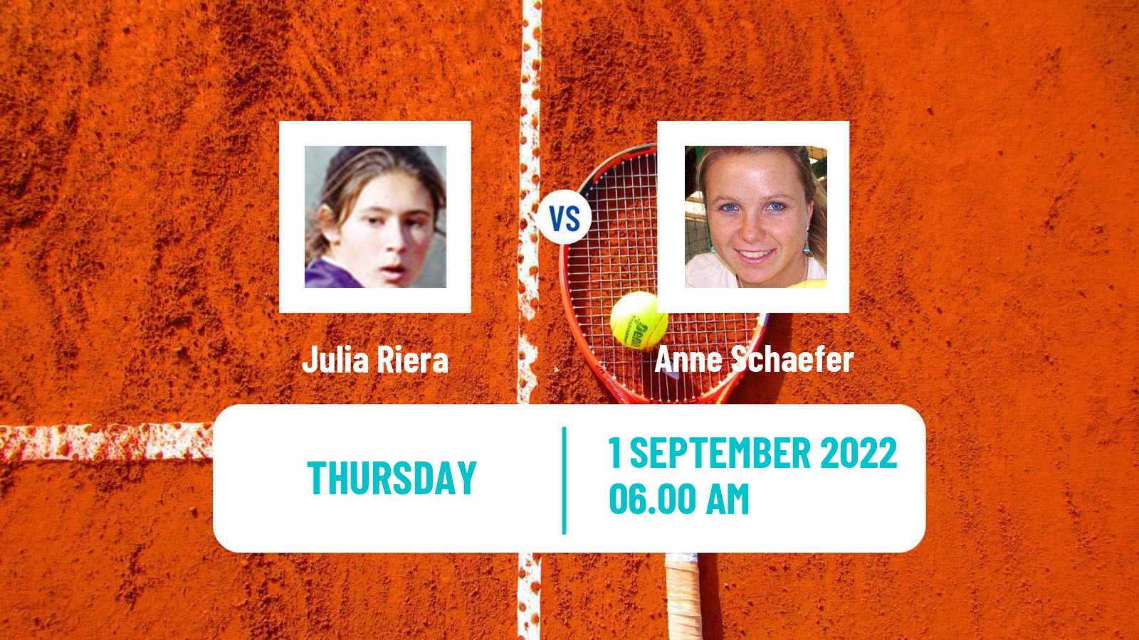Tennis ITF Tournaments Julia Riera - Anne Schaefer