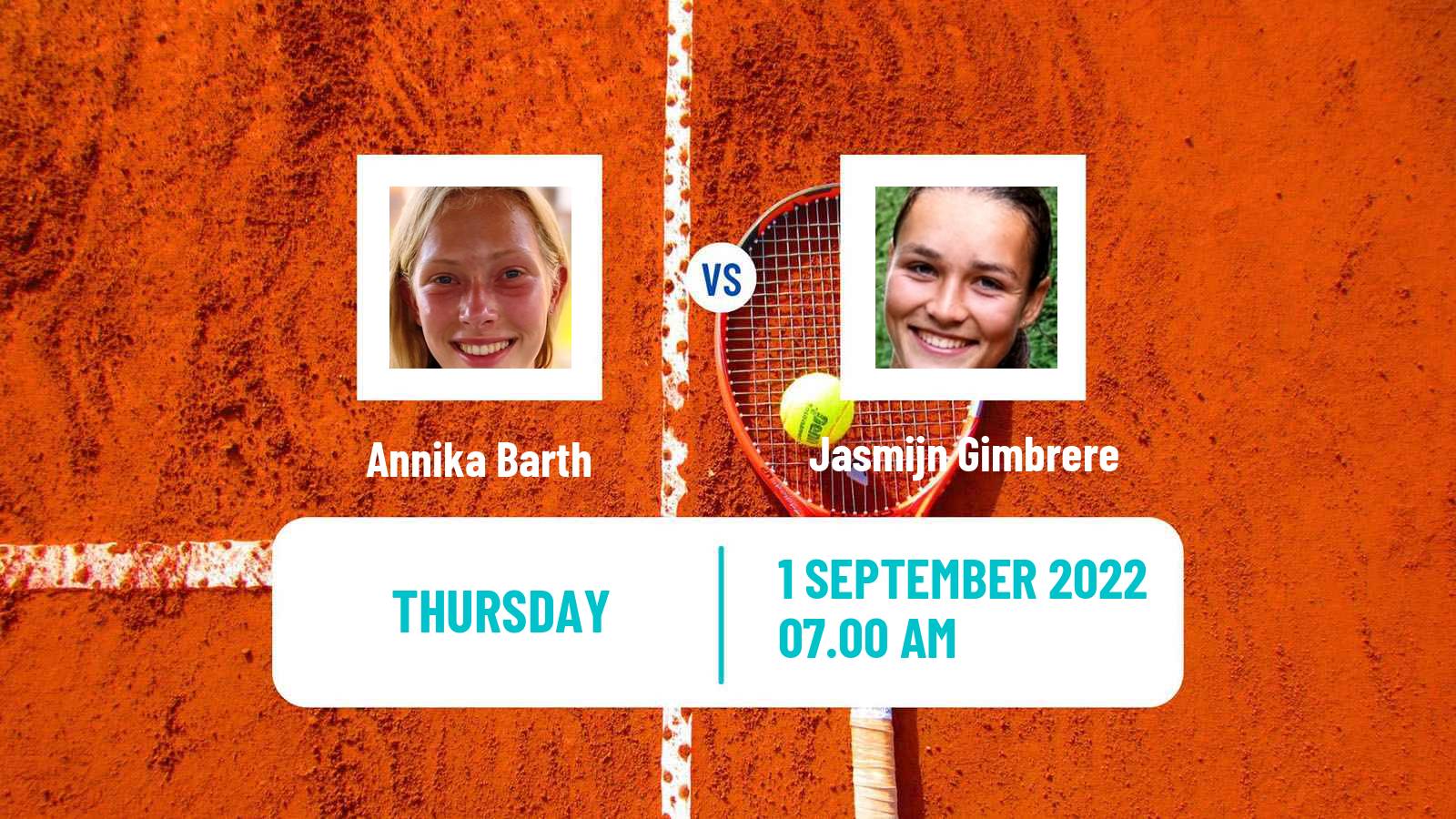 Tennis ITF Tournaments Annika Barth - Jasmijn Gimbrere