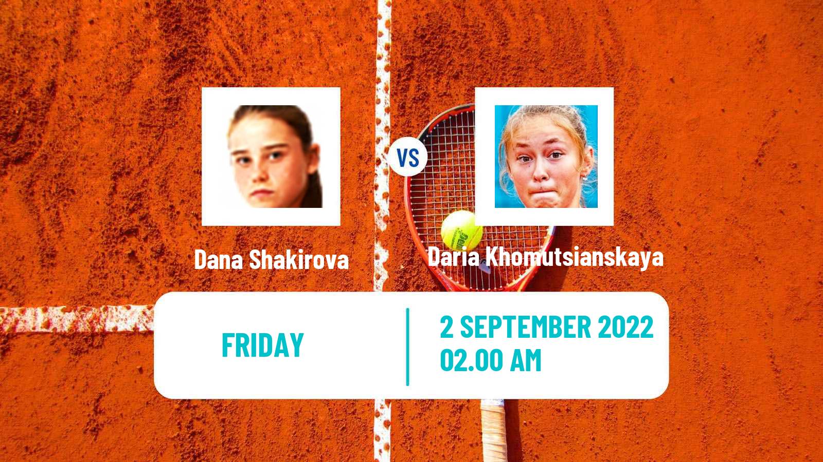 Tennis ITF Tournaments Dana Shakirova - Daria Khomutsianskaya