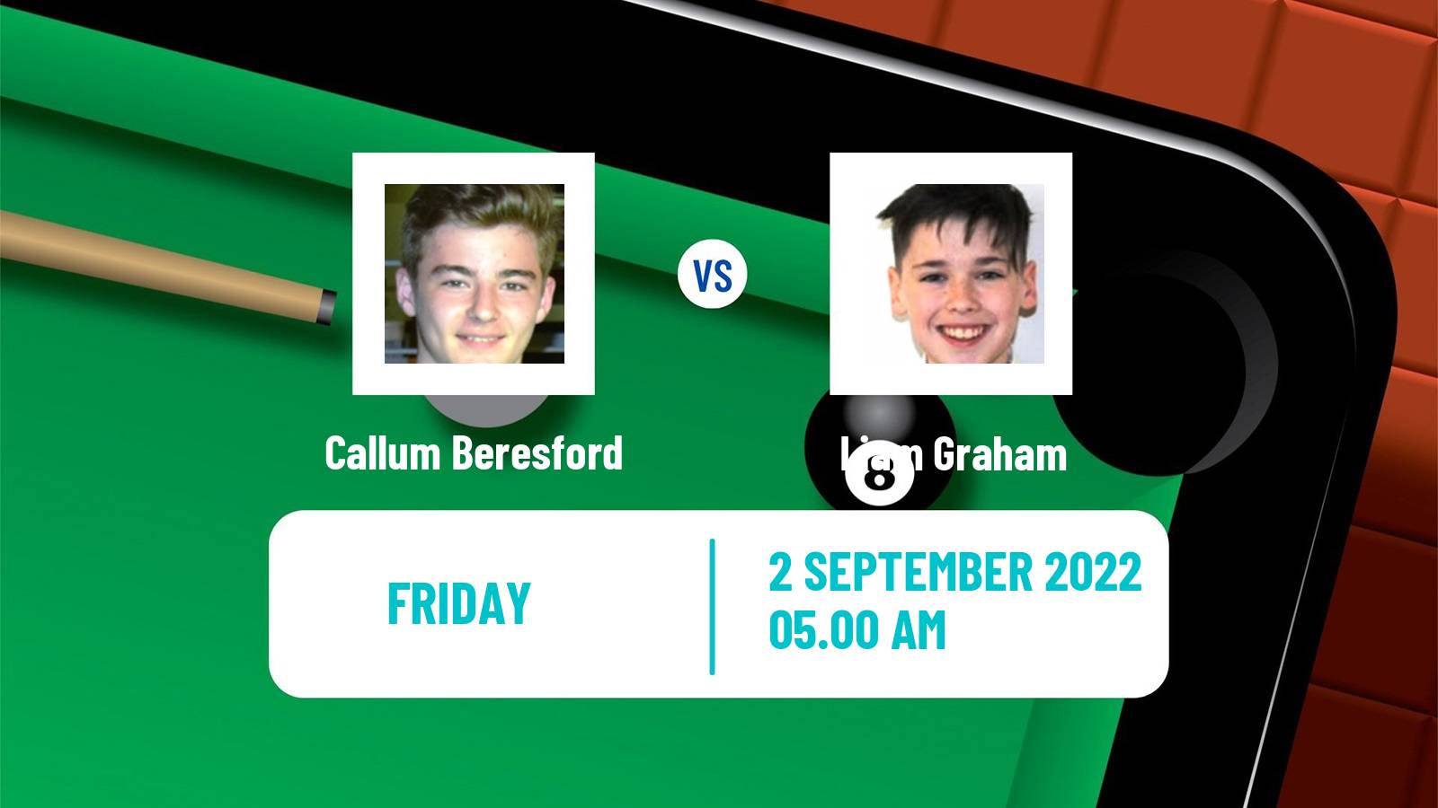 Snooker Snooker Callum Beresford - Liam Graham