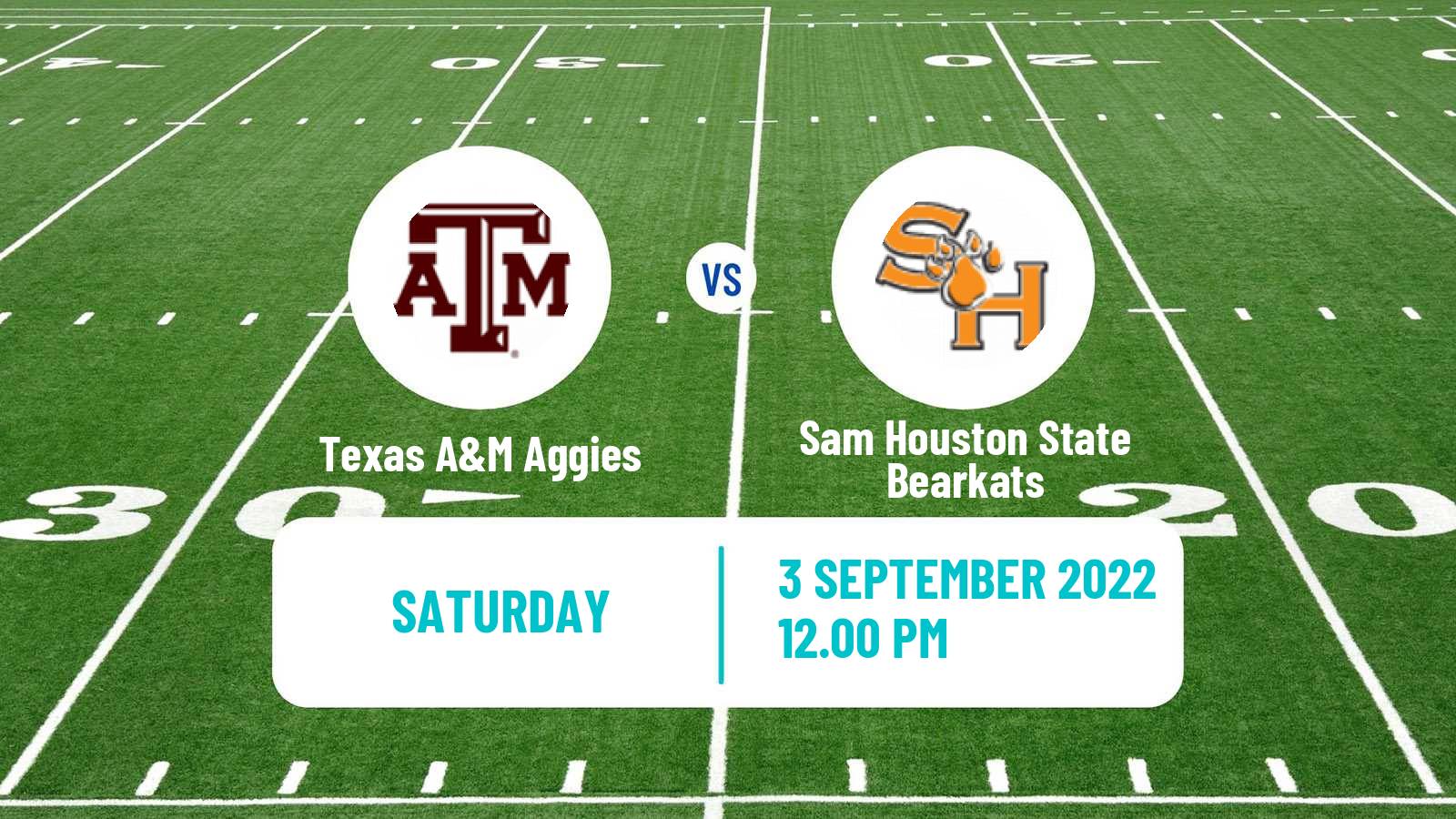 American football NCAA College Football Texas A&M Aggies - Sam Houston State Bearkats