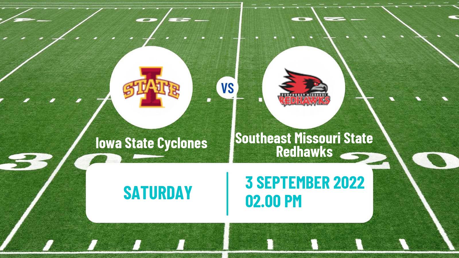 American football NCAA College Football Iowa State Cyclones - Southeast Missouri State Redhawks