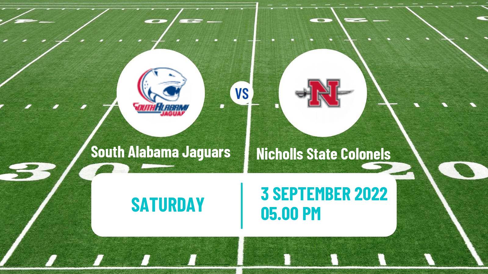 American football NCAA College Football South Alabama Jaguars - Nicholls State Colonels