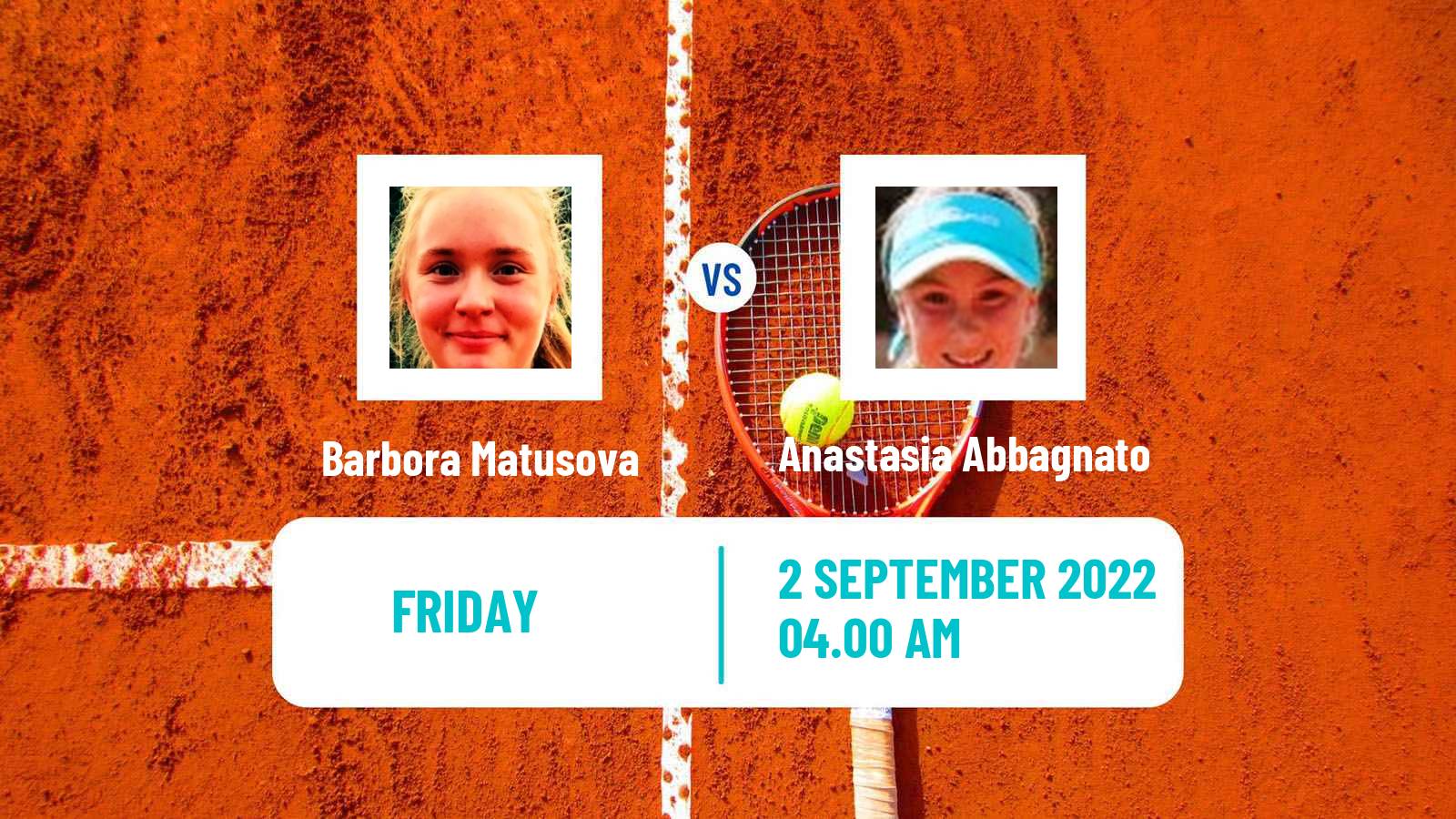 Tennis ITF Tournaments Barbora Matusova - Anastasia Abbagnato