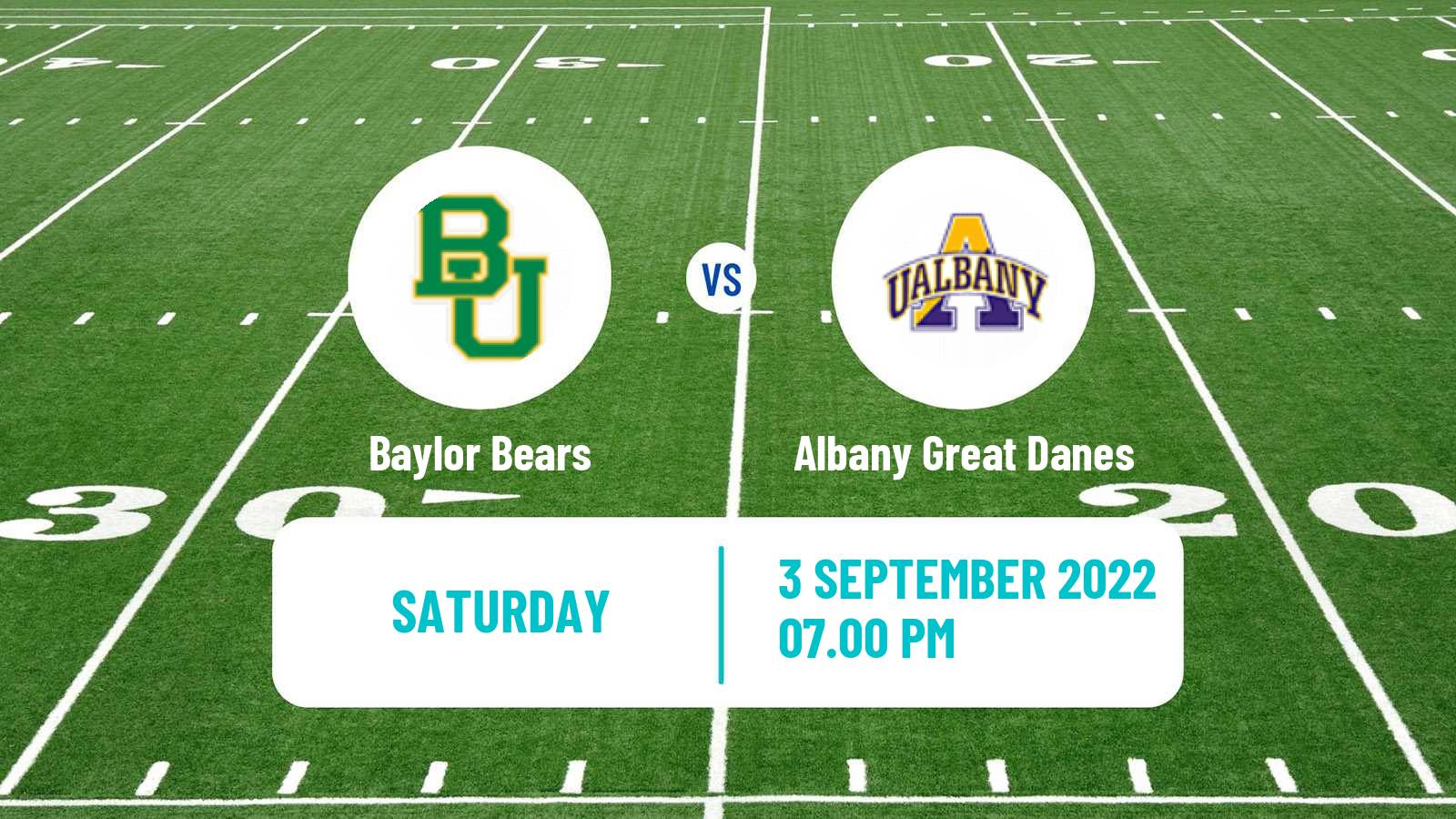 American football NCAA College Football Baylor Bears - Albany Great Danes