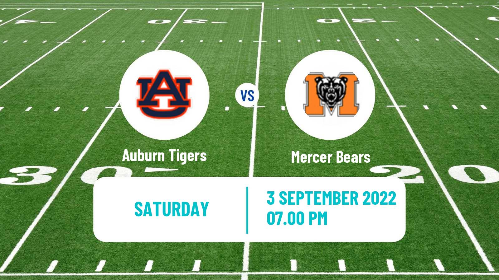 American football NCAA College Football Auburn Tigers - Mercer Bears