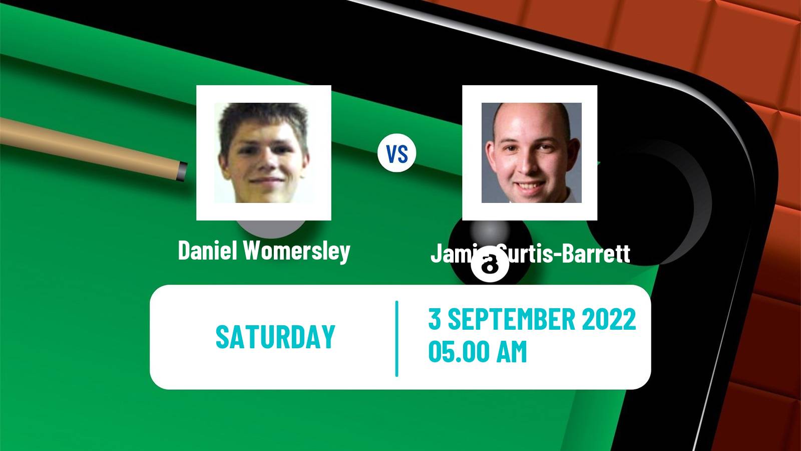 Snooker Snooker Daniel Womersley - Jamie Curtis-Barrett