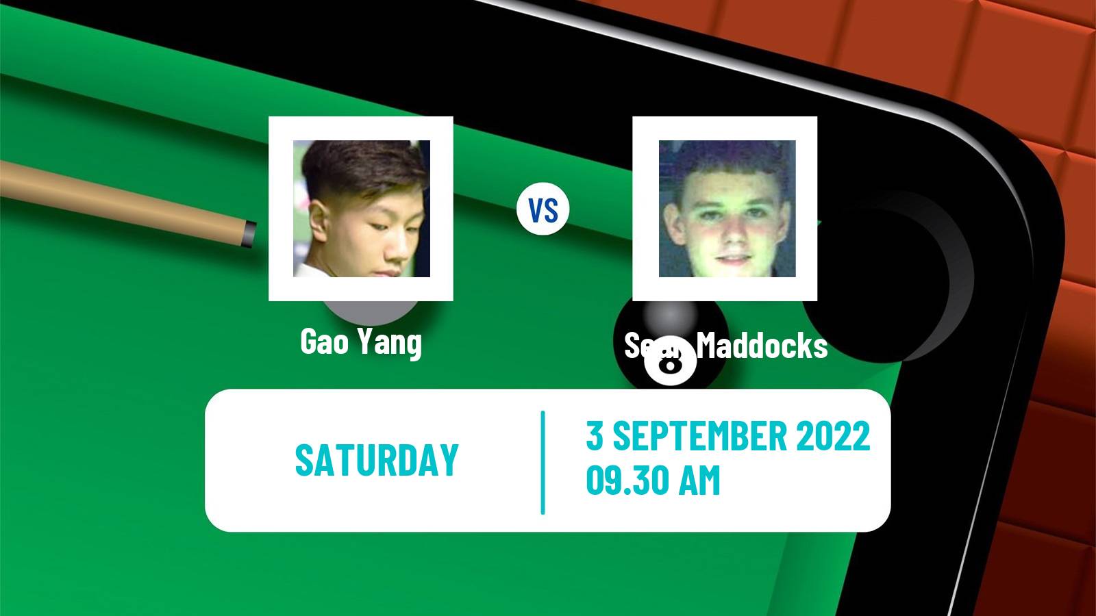 Snooker Snooker Gao Yang - Sean Maddocks