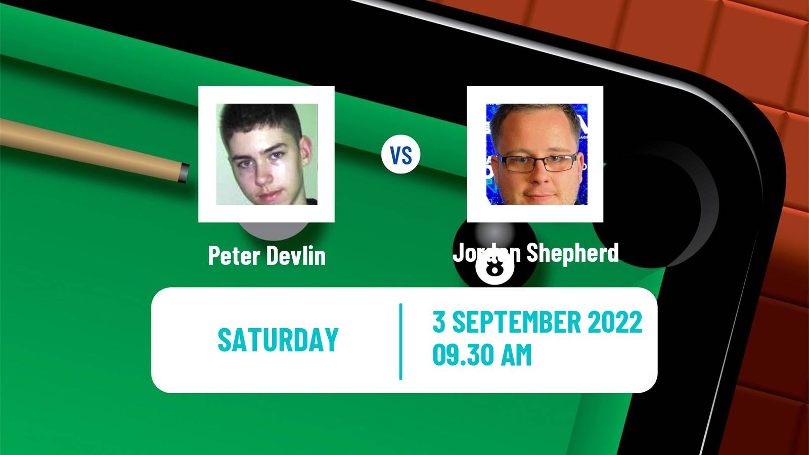 Snooker Snooker Peter Devlin - Jordan Shepherd