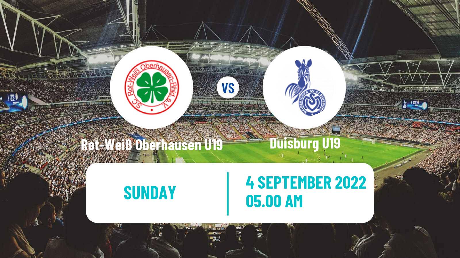 Soccer German Junioren Bundesliga West Rot-Weiß Oberhausen U19 - Duisburg U19
