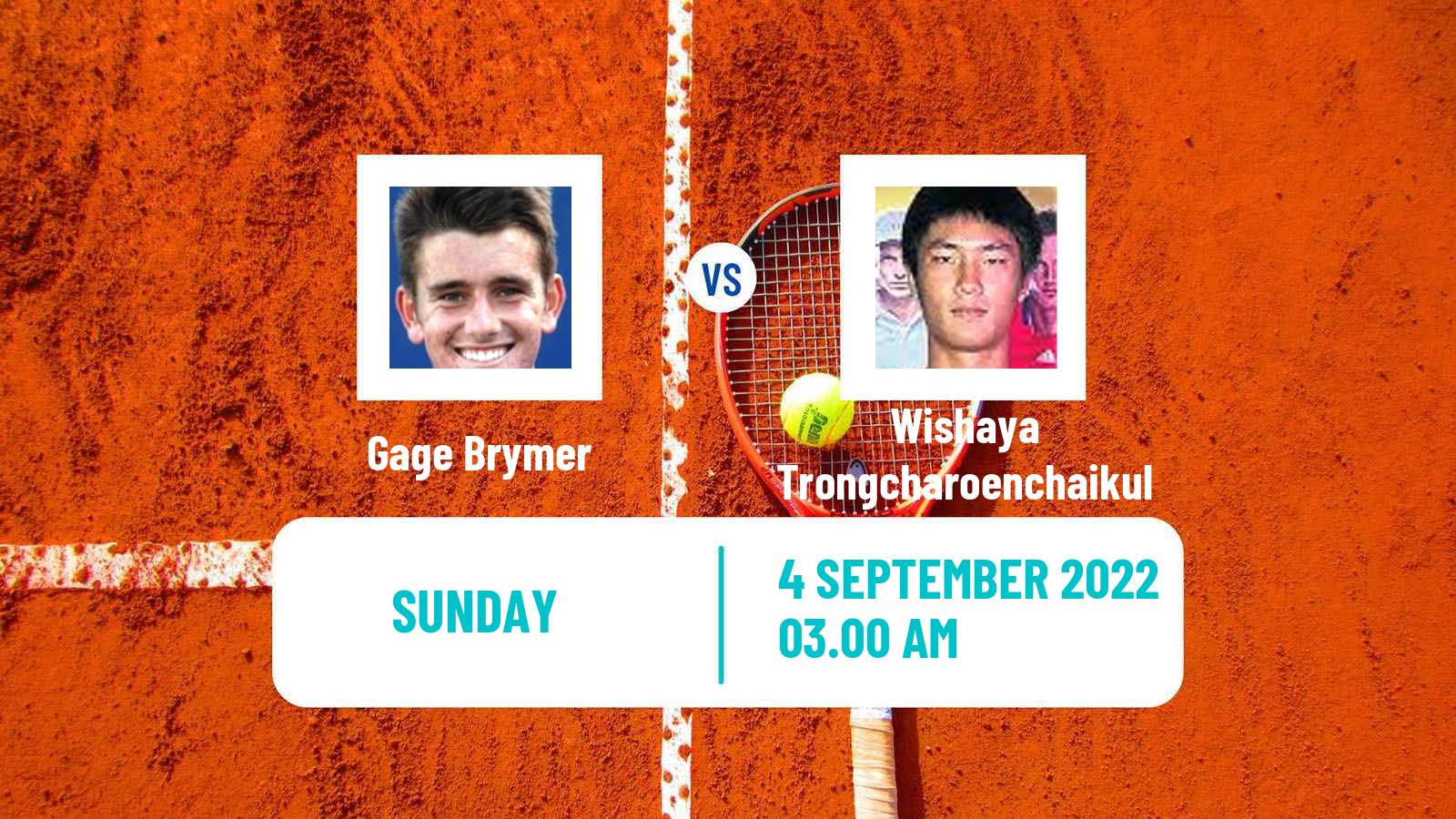 Tennis ATP Challenger Gage Brymer - Wishaya Trongcharoenchaikul
