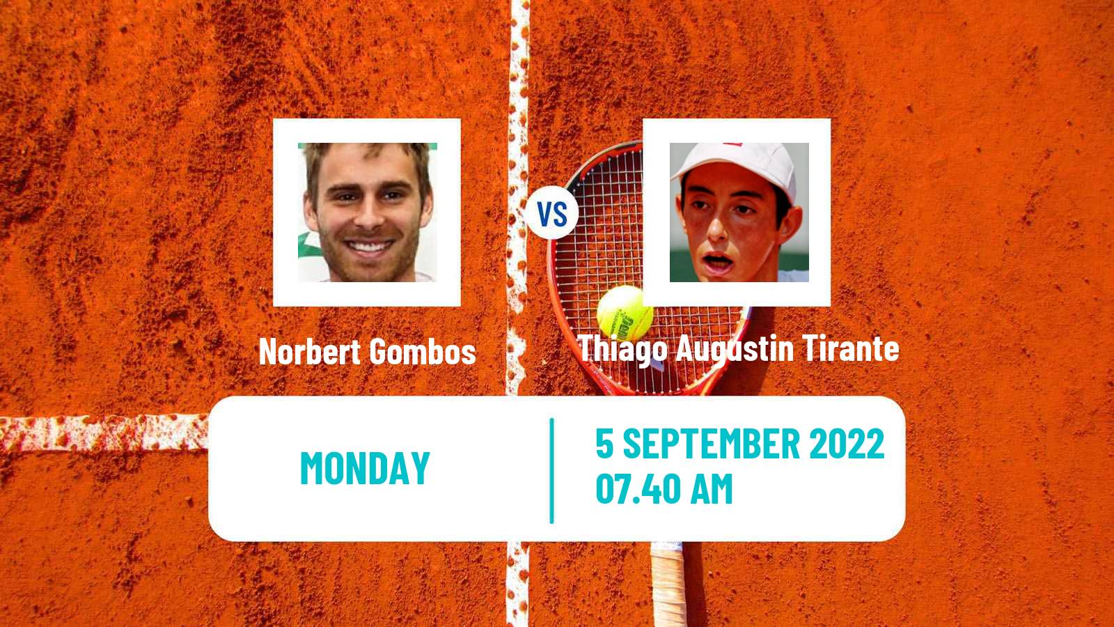 Tennis ATP Challenger Norbert Gombos - Thiago Augustin Tirante