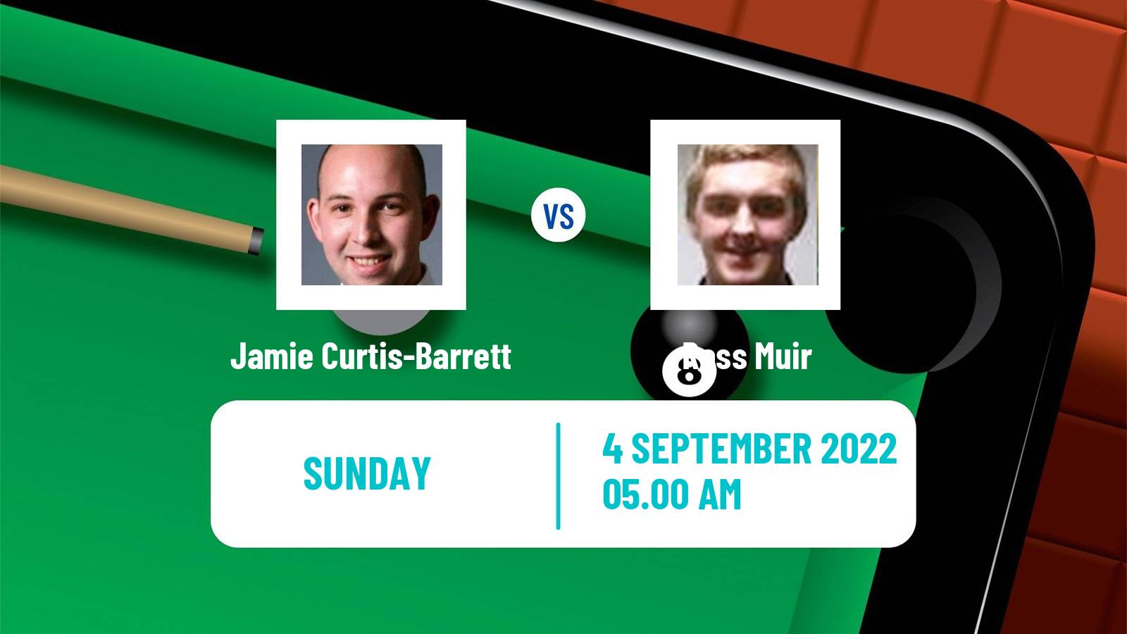 Snooker Snooker Jamie Curtis-Barrett - Ross Muir
