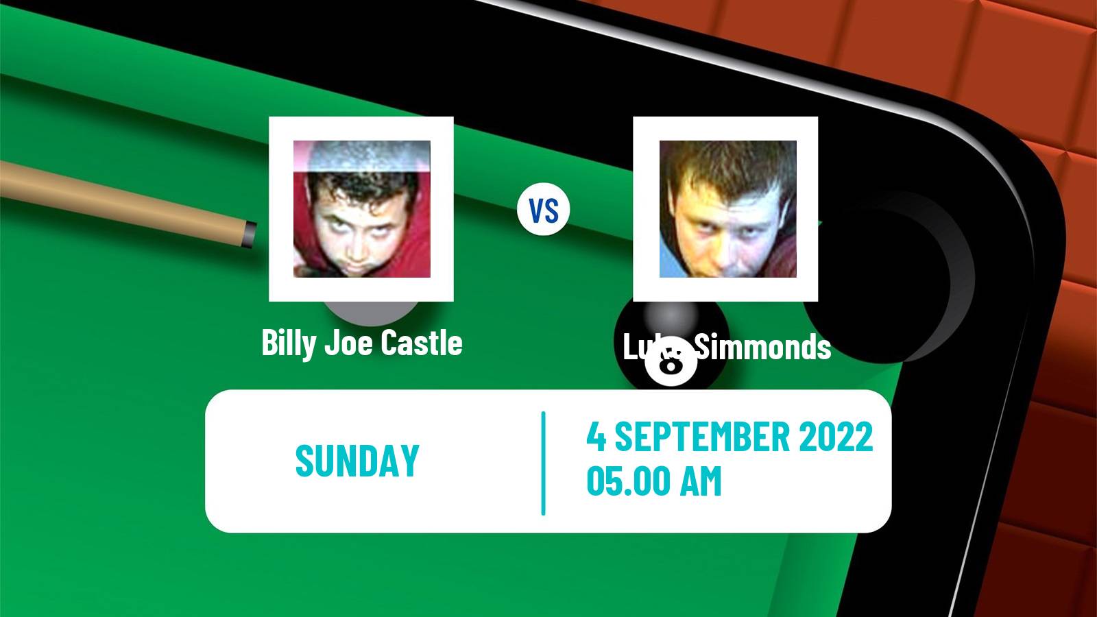 Snooker Snooker Billy Joe Castle - Luke Simmonds