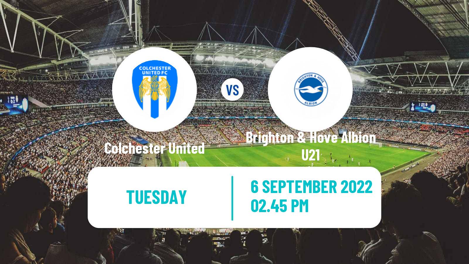 Soccer English EFL Trophy Colchester United - Brighton & Hove Albion U21