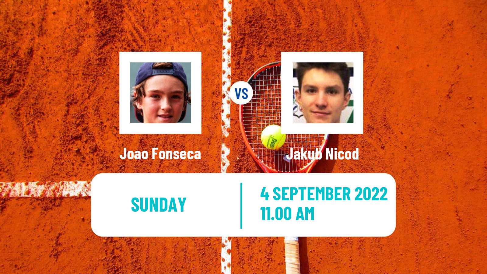 Tennis Boys Singles US Open Joao Fonseca - Jakub Nicod