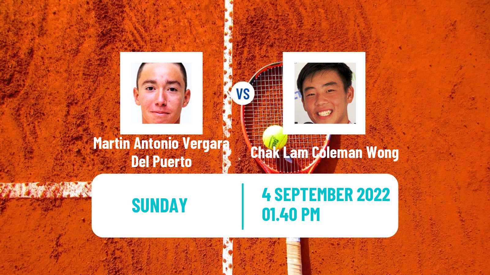 Tennis Boys Singles US Open Martin Antonio Vergara Del Puerto - Chak Lam Coleman Wong