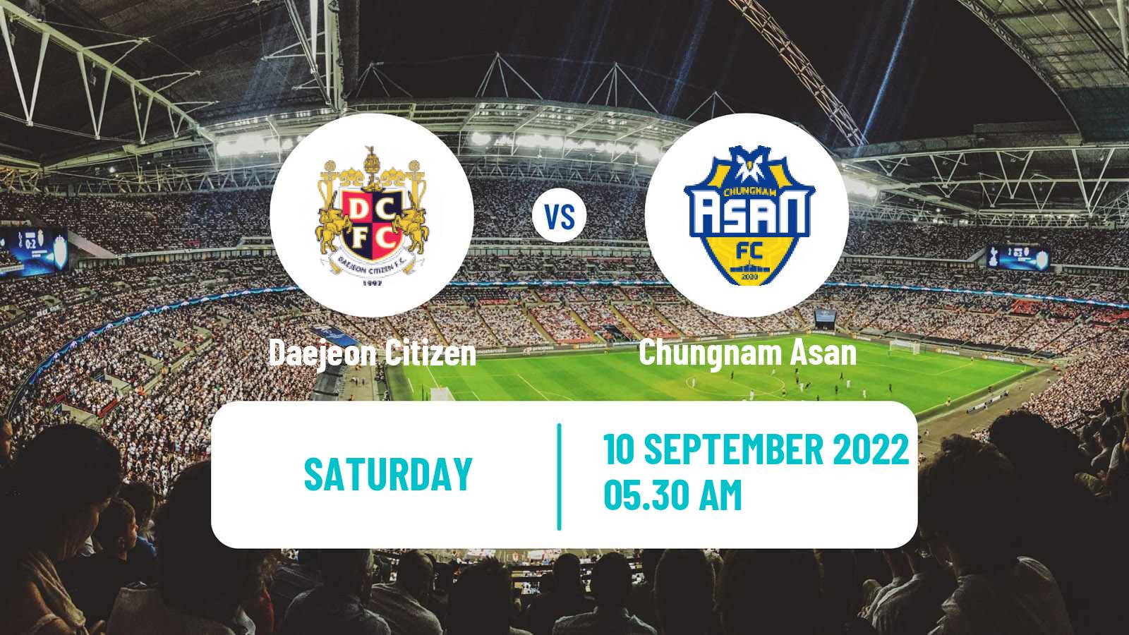 Soccer South Korean K-League 2 Daejeon Citizen - Chungnam Asan