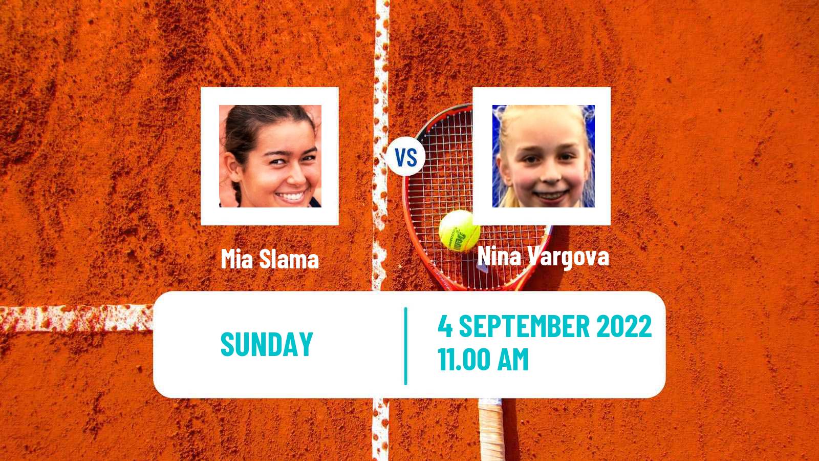 Tennis Girls Singles US Open Mia Slama - Nina Vargova