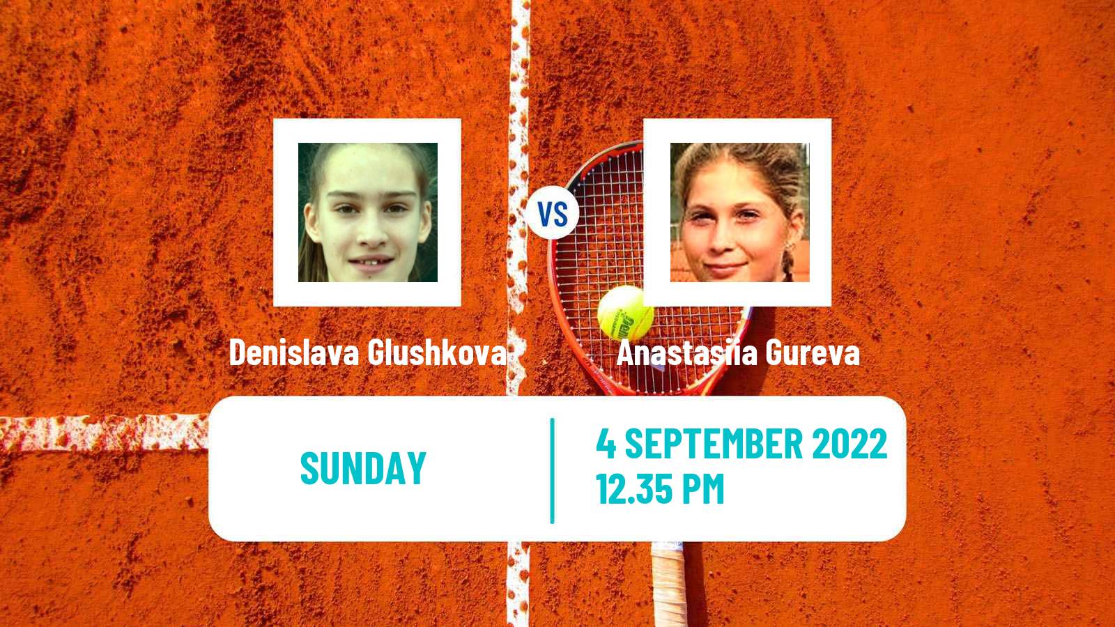 Tennis Girls Singles US Open Denislava Glushkova - Anastasiia Gureva