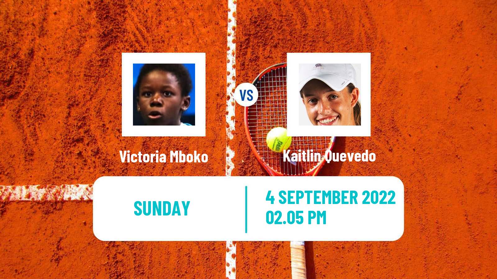 Tennis Girls Singles US Open Victoria Mboko - Kaitlin Quevedo