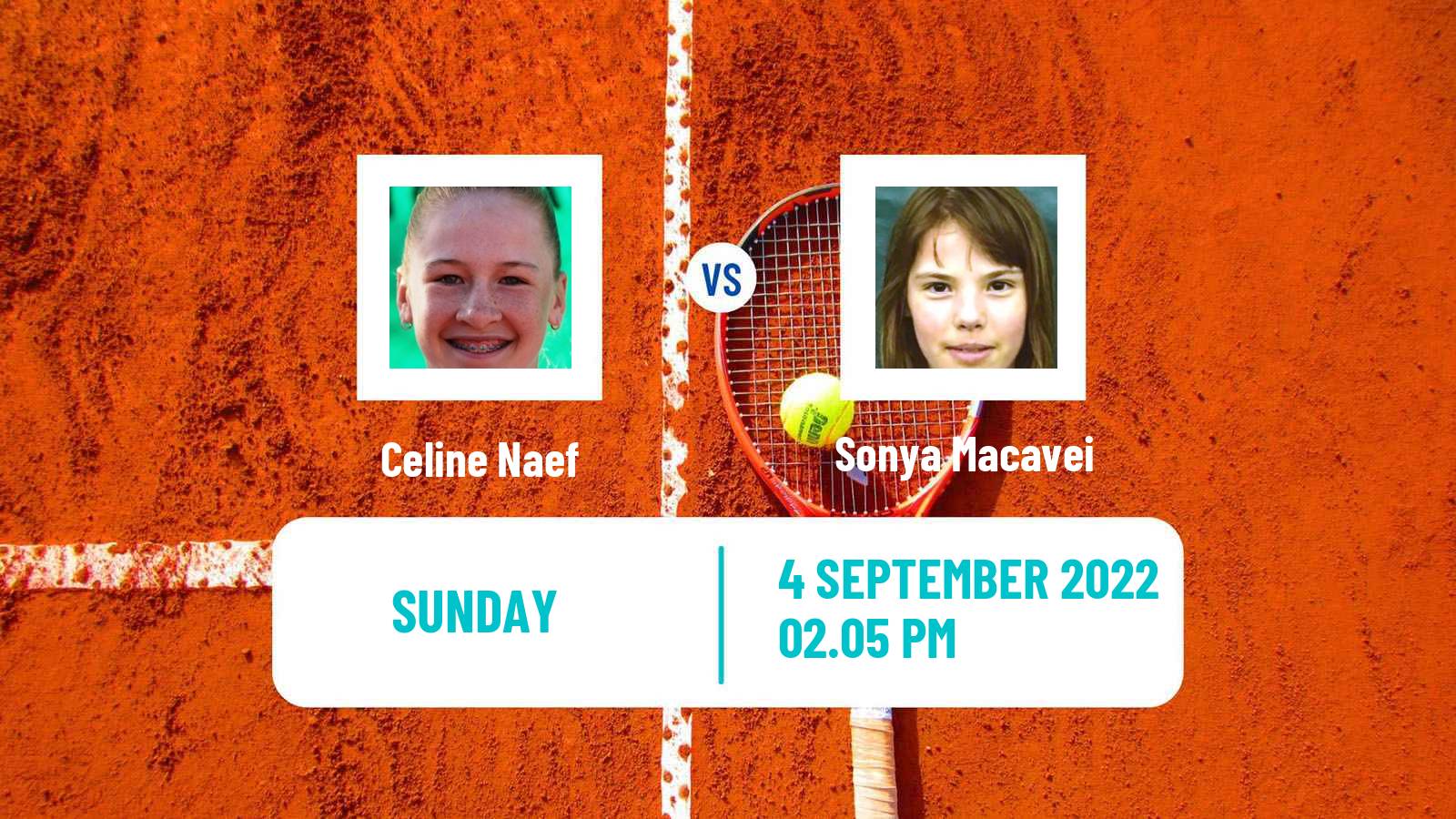 Tennis Girls Singles US Open Celine Naef - Sonya Macavei