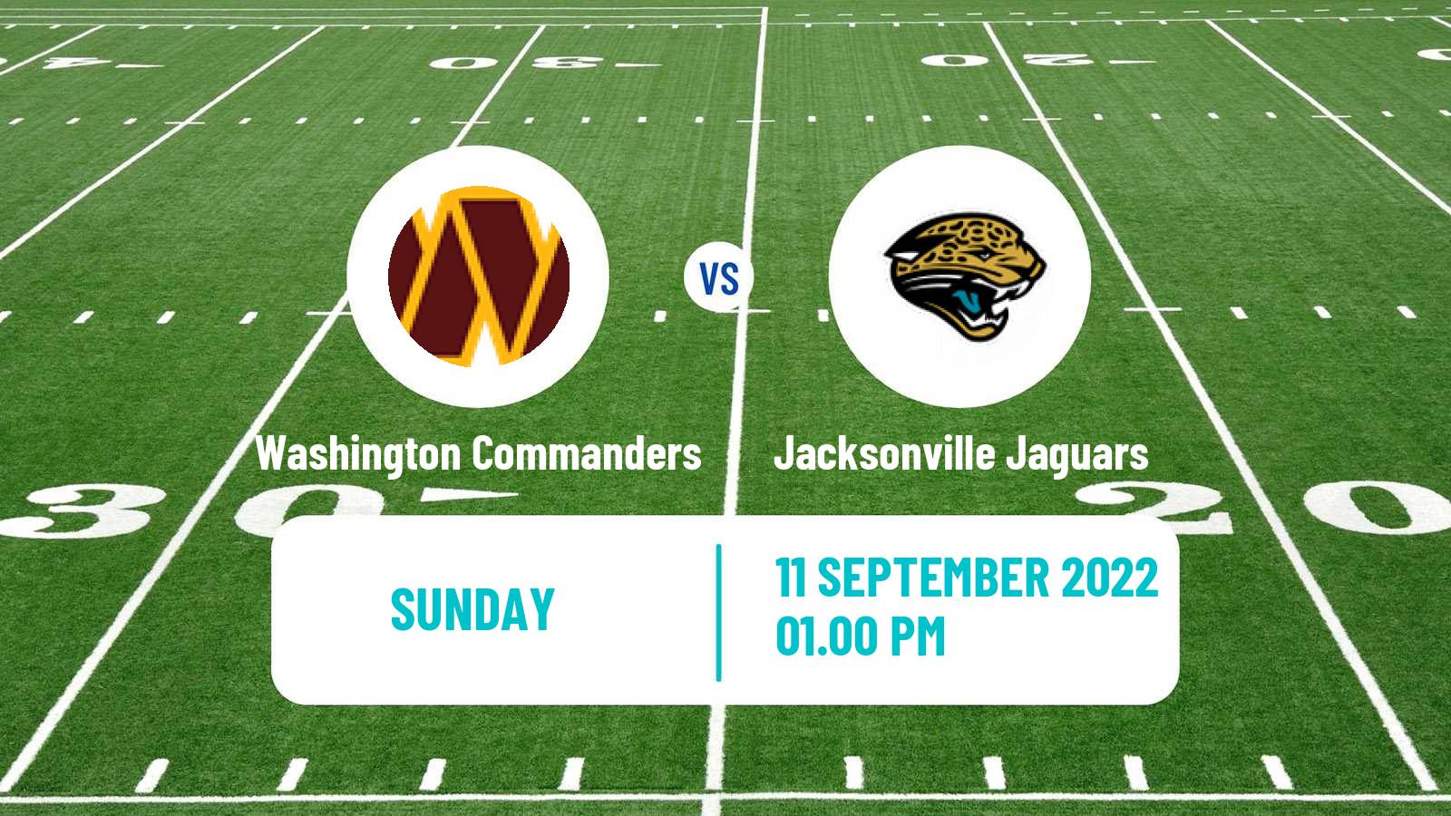 American football NFL Washington Commanders - Jacksonville Jaguars