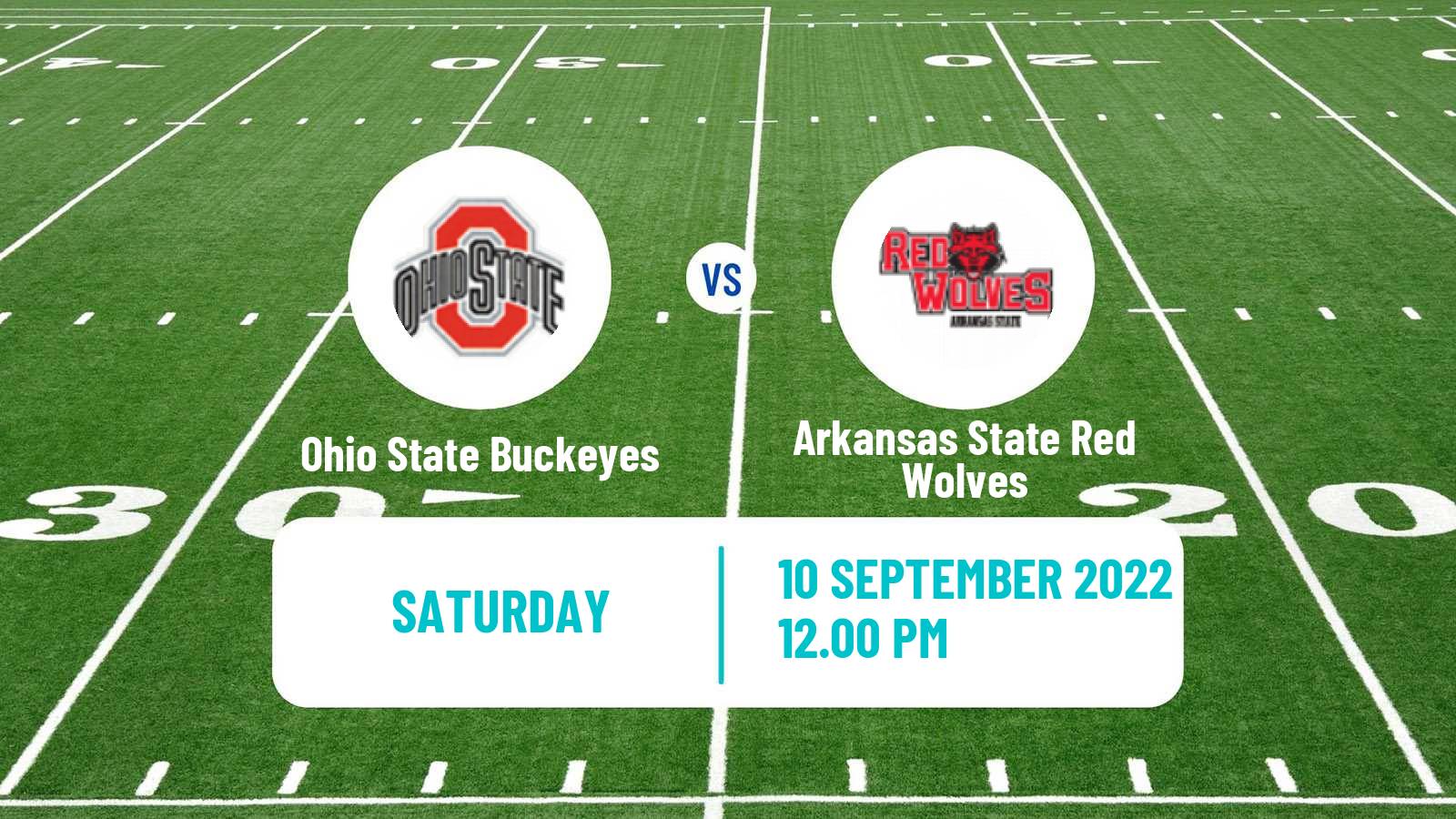American football NCAA College Football Ohio State Buckeyes - Arkansas State Red Wolves