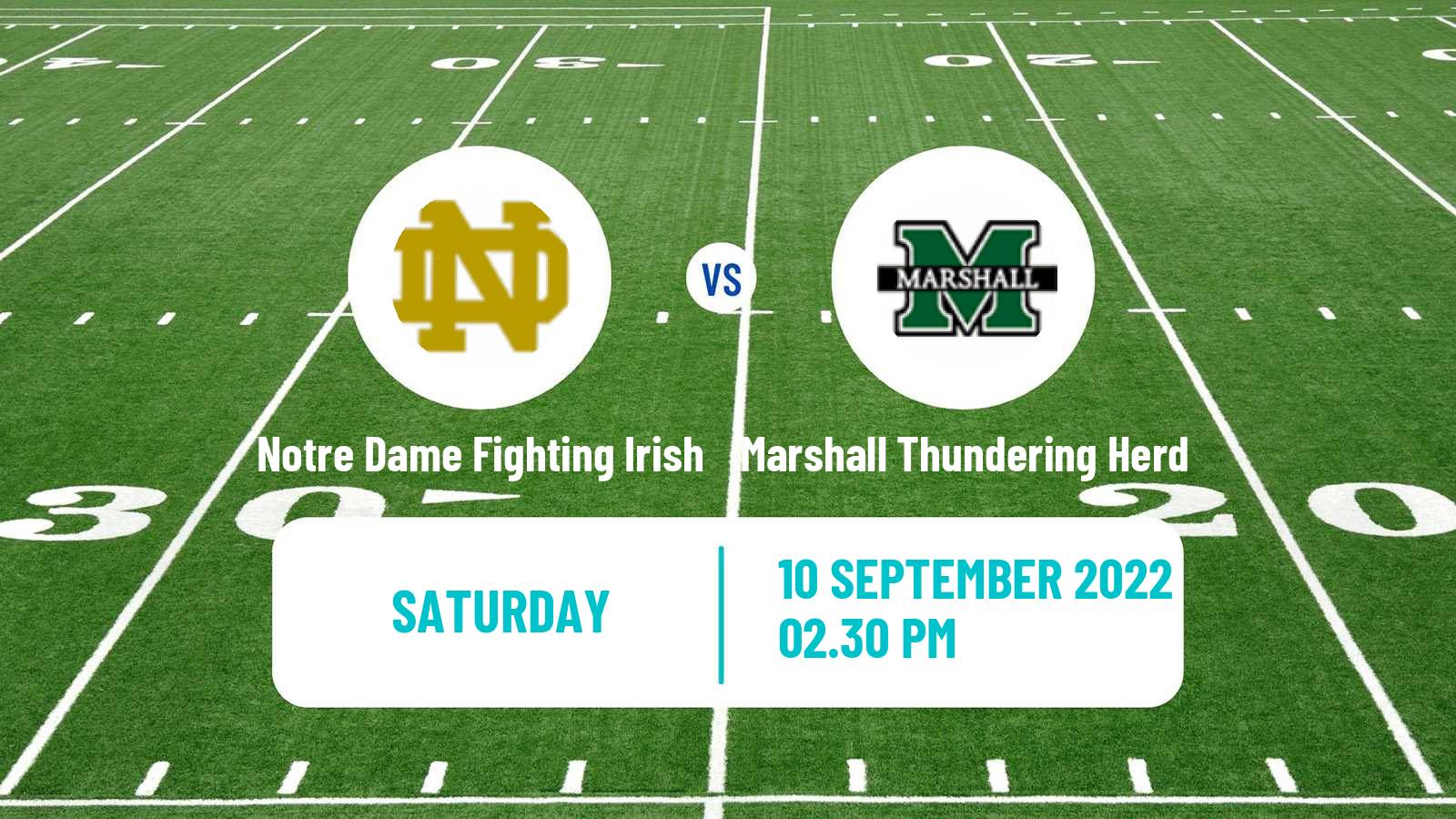 American football NCAA College Football Notre Dame Fighting Irish - Marshall Thundering Herd