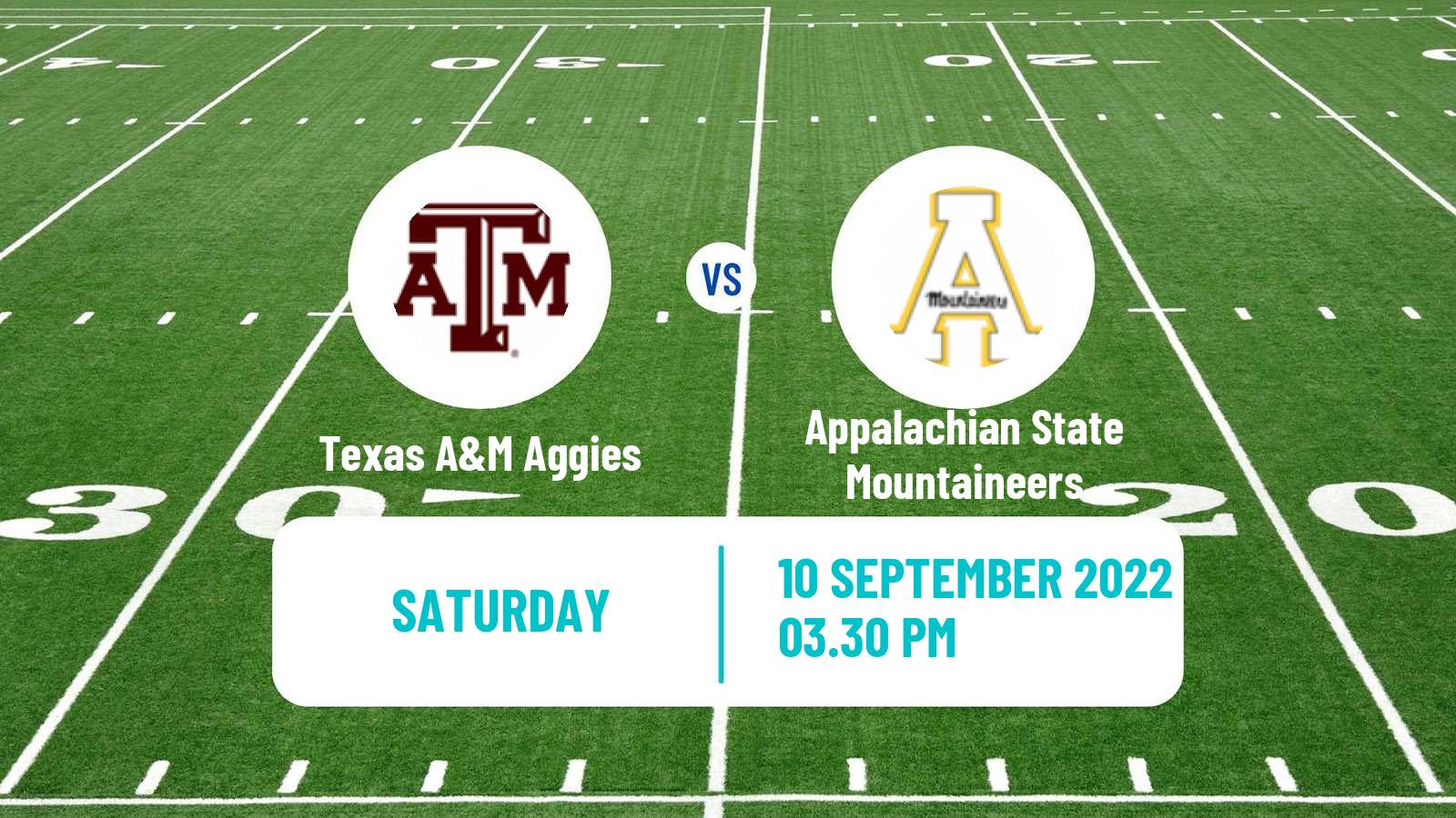 American football NCAA College Football Texas A&M Aggies - Appalachian State Mountaineers