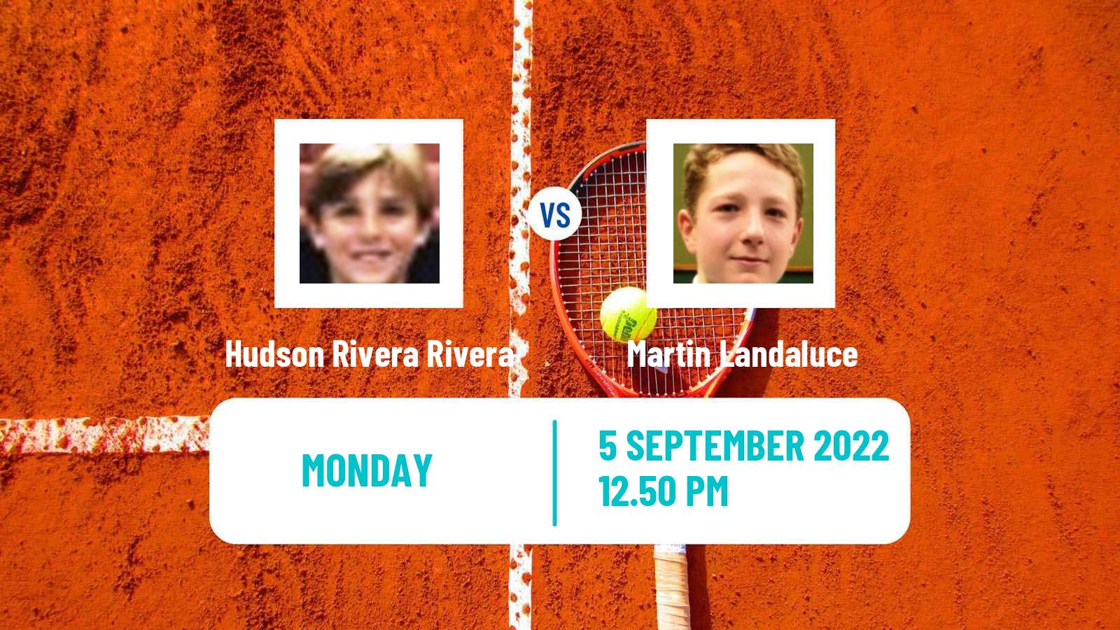 Tennis Boys Singles US Open Hudson Rivera Rivera - Martin Landaluce