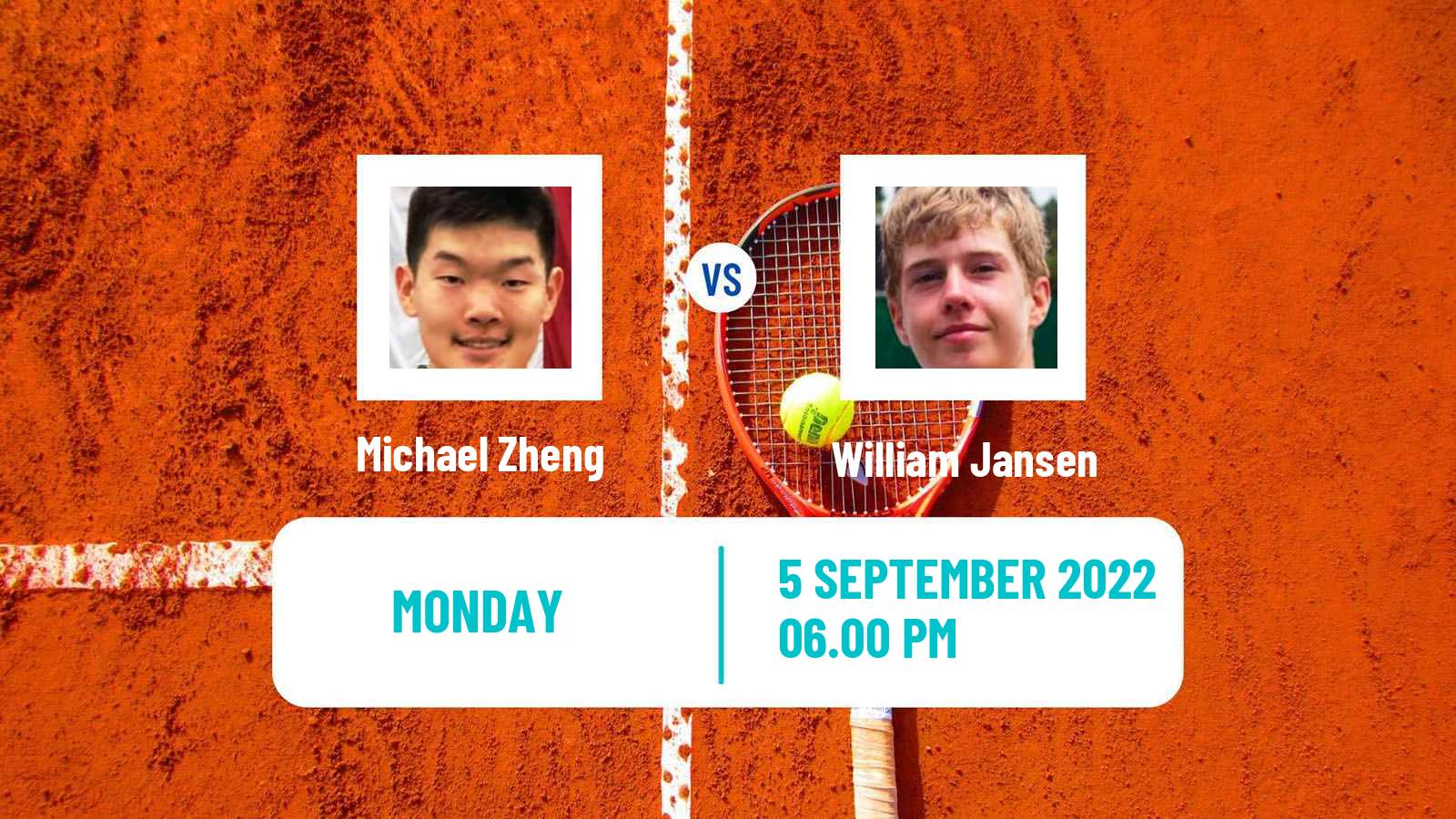 Tennis Boys Singles US Open Michael Zheng - William Jansen
