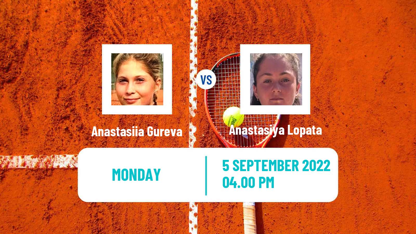 Tennis Girls Singles US Open Anastasiia Gureva - Anastasiya Lopata
