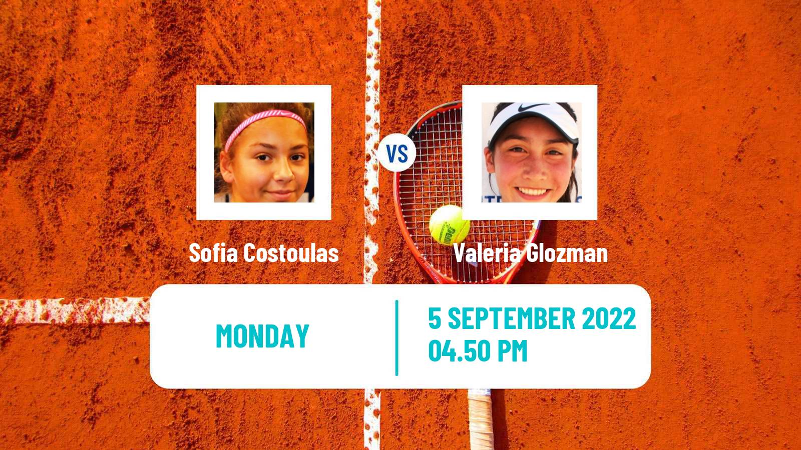 Tennis Girls Singles US Open Sofia Costoulas - Valeria Glozman