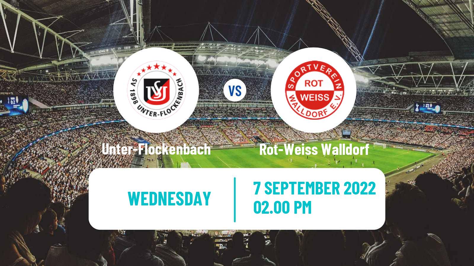 Soccer German Oberliga Hessen Unter-Flockenbach - Rot-Weiss Walldorf