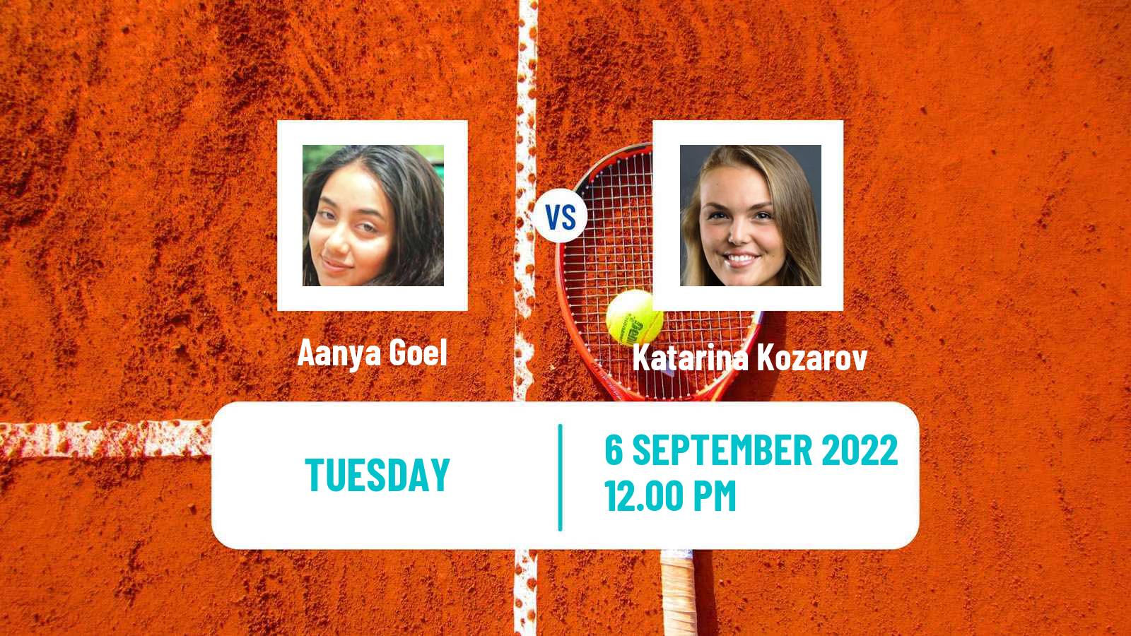 Tennis ITF Tournaments Aanya Goel - Katarina Kozarov