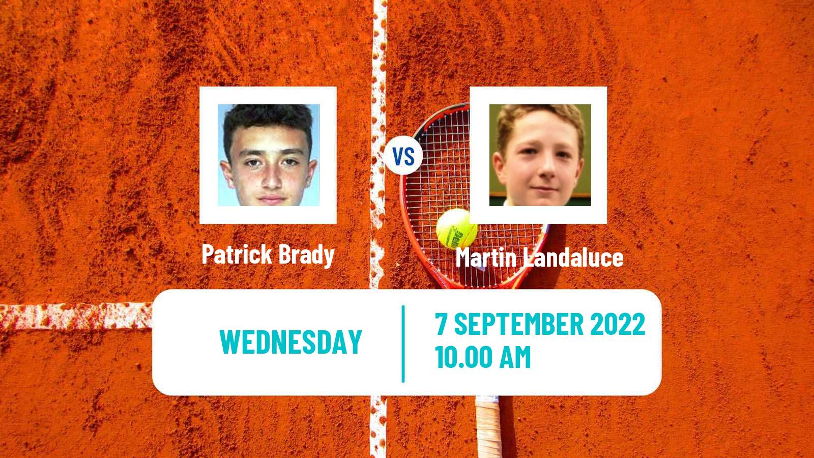 Tennis Boys Singles US Open Patrick Brady - Martin Landaluce