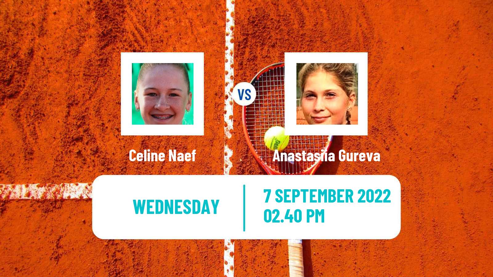 Tennis Girls Singles US Open Celine Naef - Anastasiia Gureva